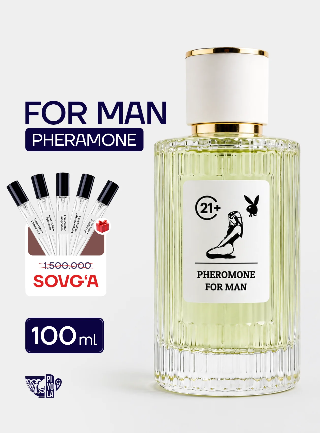 For Men Pheromone Perfume 100ml + Bonus 🎁 5 ta podarochniy nabor